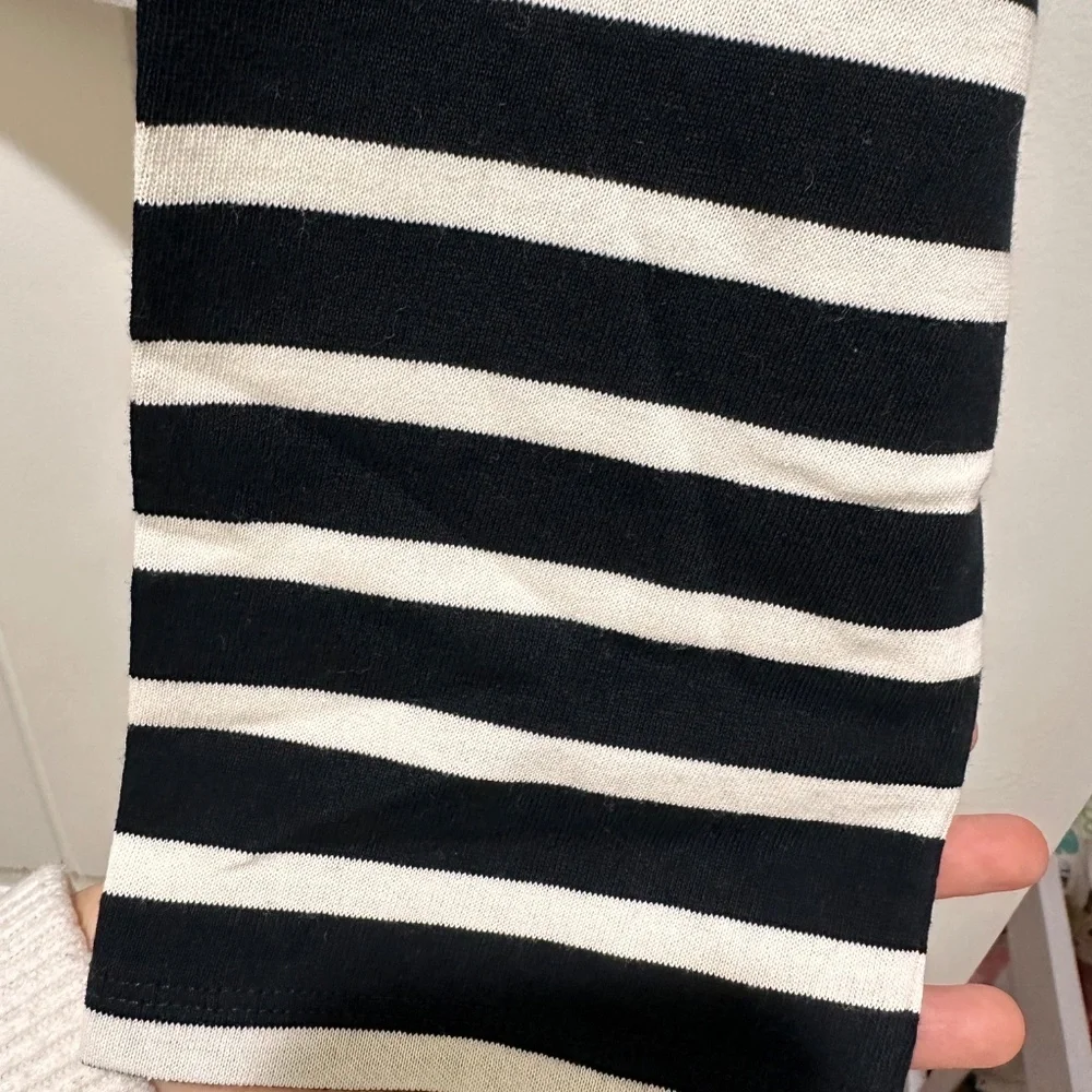 J. Crew Black and White Striped Long Sleeve Tee